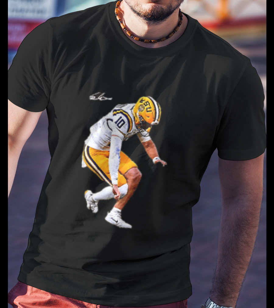 Garrett Nussmeier LSU Tigers Football Quarterback Action Play T-Shirt