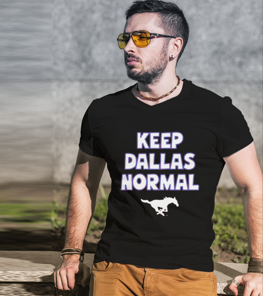 Keep Dallas Normal SMU Mustangs Running Horse T-Shirt