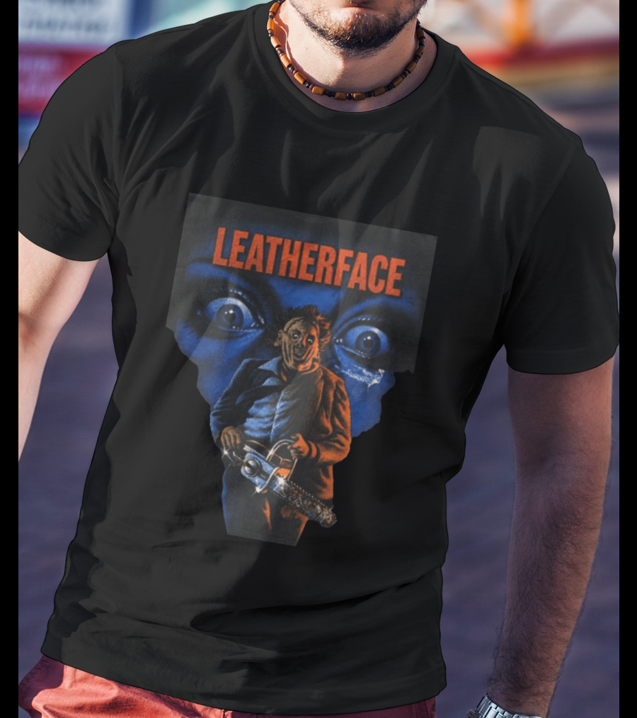 Vantetees Store Leatherface V2 Horror Icon Chainsaw T-Shirt