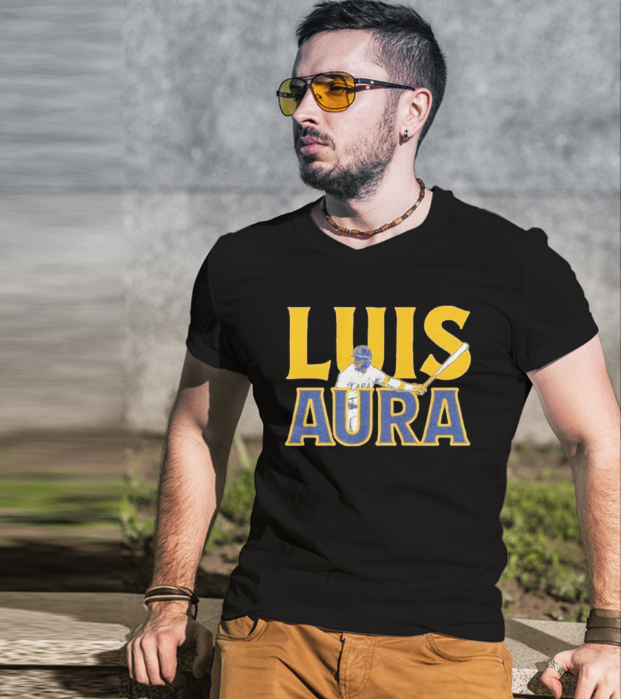 Luis Aura Luis Lara Milwaukee Brewers Player Sporting Bat T-Shirt