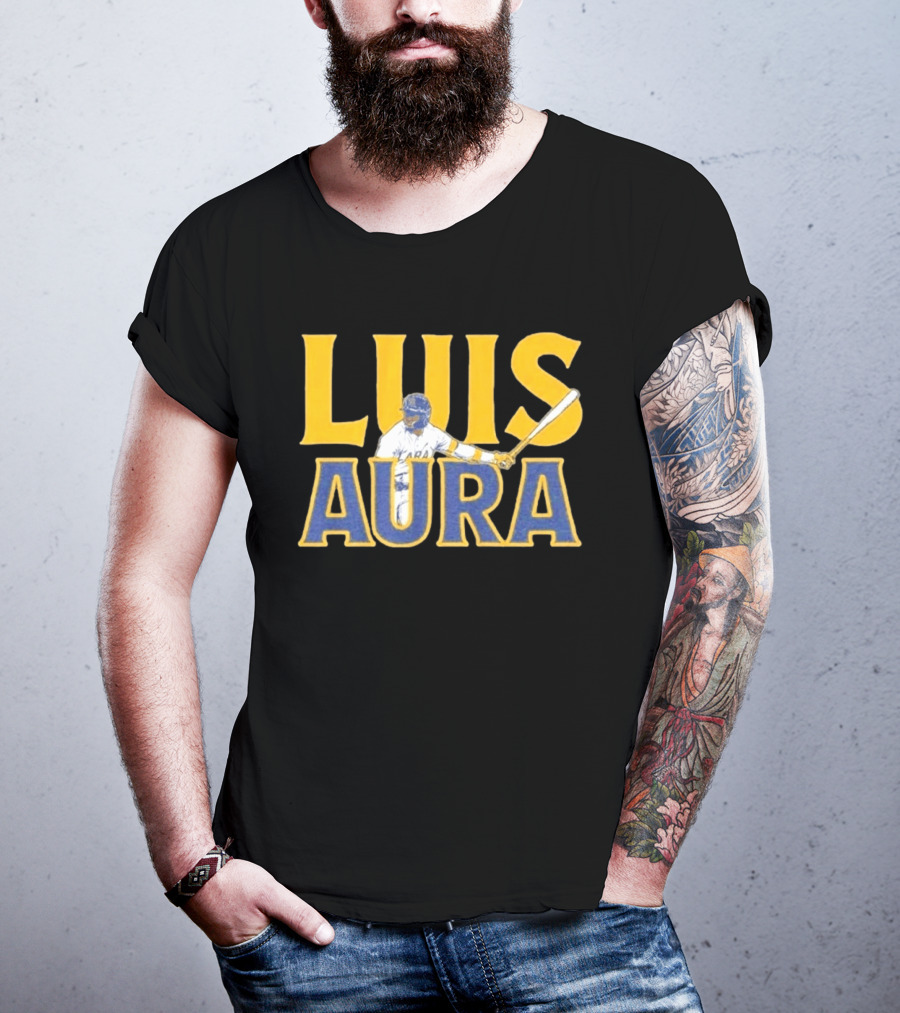 Luis Aura Luis Lara Milwaukee Brewers Player Sporting Bat T-Shirt