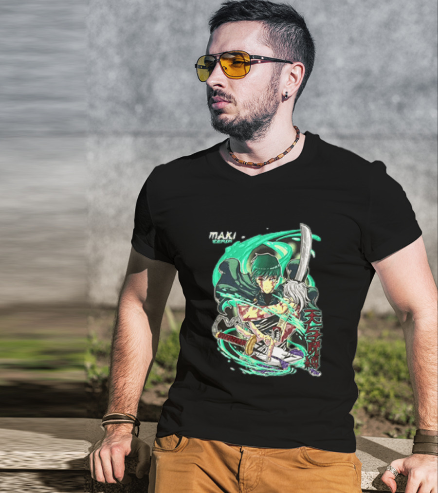 Maki Zenin Jujutsu Kaisen Tenyo Jubaku Heaven's Restriction Anime Sword T-Shirt