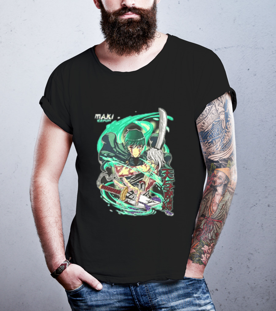 Maki Zenin Jujutsu Kaisen Tenyo Jubaku Heaven's Restriction Anime Sword T-Shirt