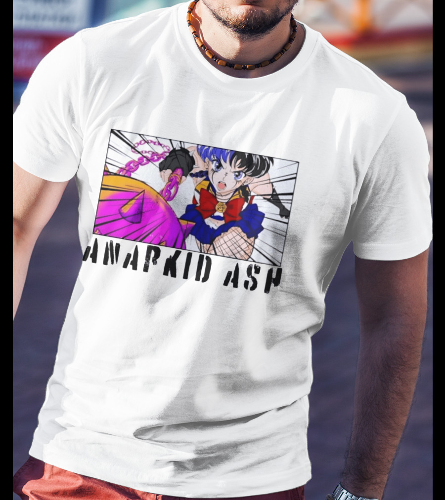 Anarkid Ash Sailor Moon Anime Punk Fighter In Action T-Shirt