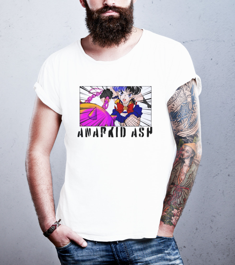 Anarkid Ash Sailor Moon Anime Punk Fighter In Action T-Shirt