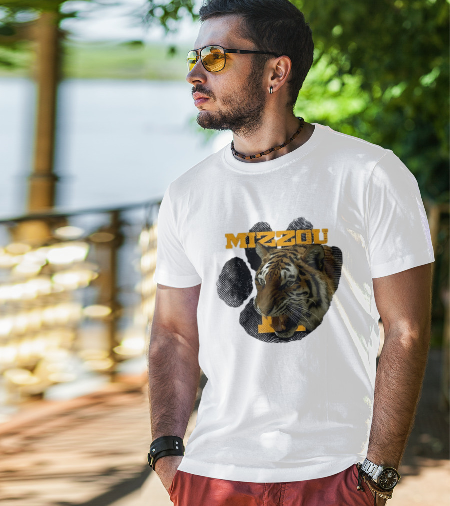 Mizzou Tigers Paw NCAA College Sports Tiger Head T-Shirt