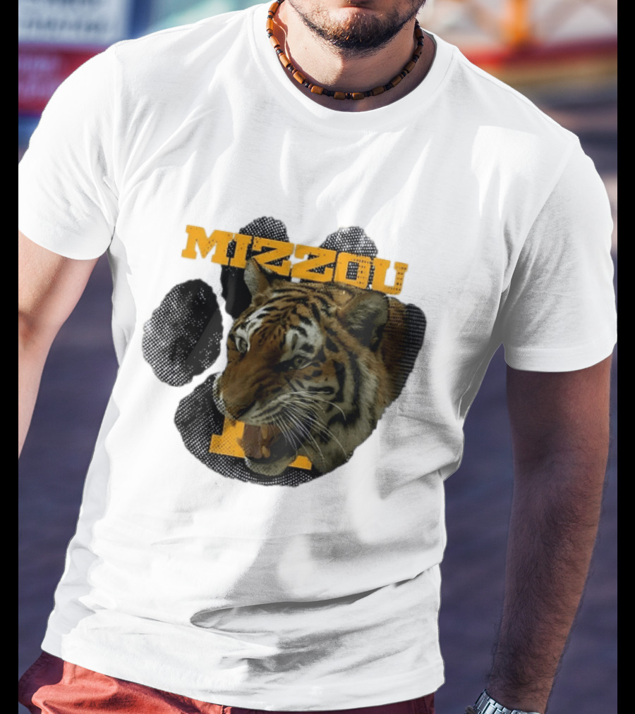 Mizzou Tigers Paw NCAA College Sports Tiger Head T-Shirt