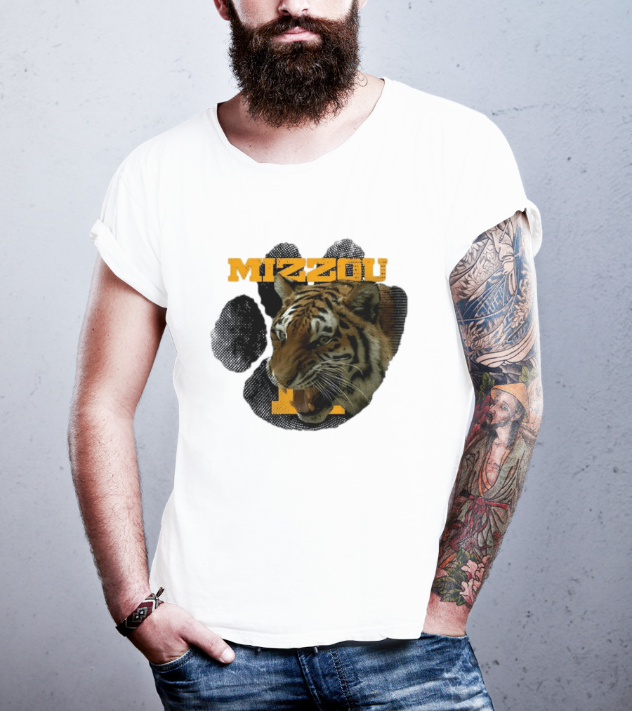 Mizzou Tigers Paw NCAA College Sports Tiger Head T-Shirt