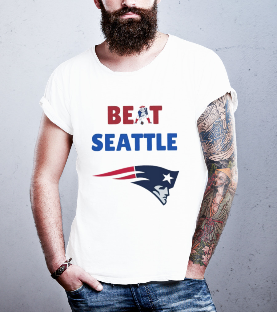 Beat Seattle New England Patriots Football Fan Gear T-Shirt
