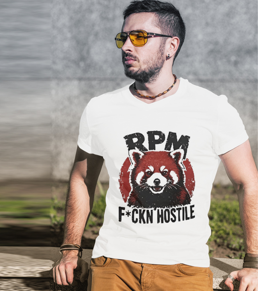 RPM Fckn Hostile Red Panda Fierce Cartoon T-Shirt