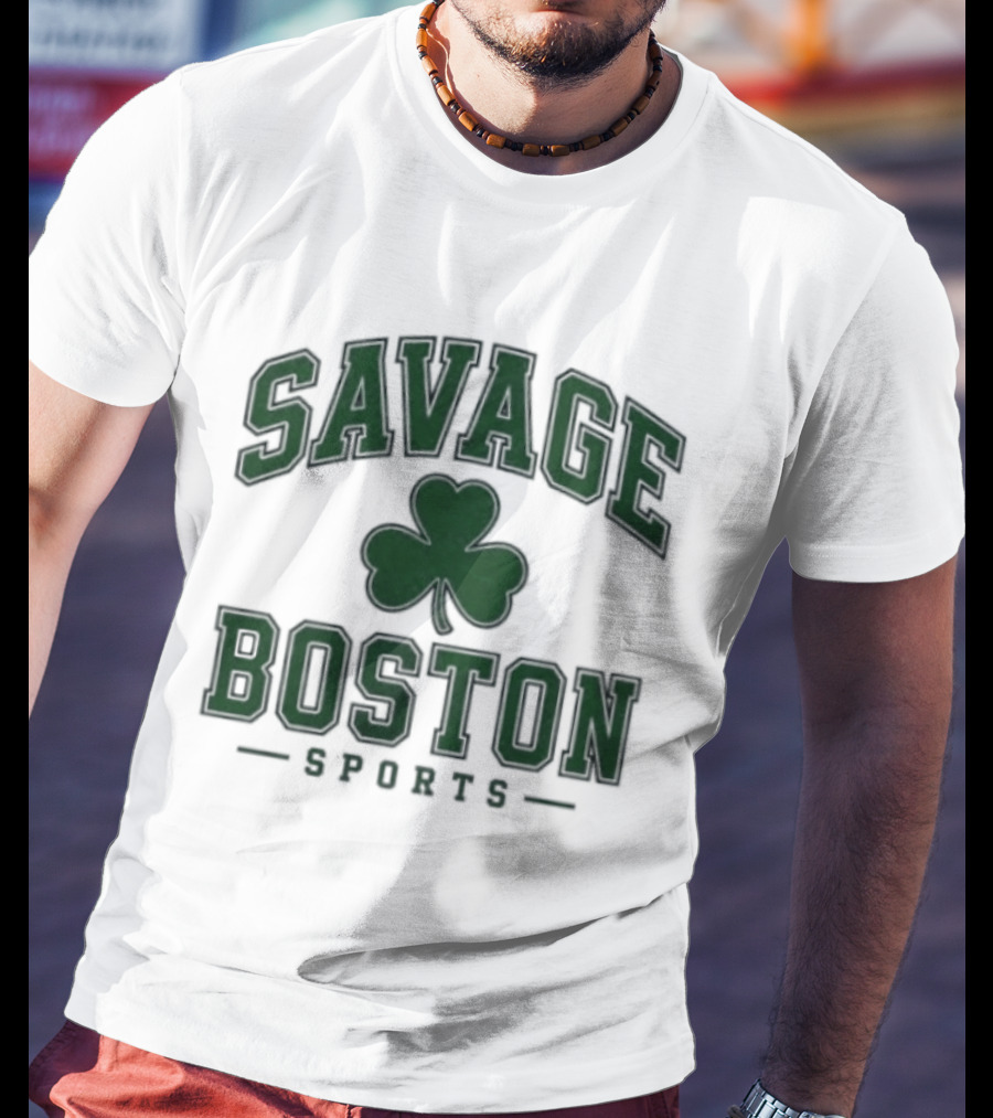 Savage Boston Sports Shamrock Bold Green T-Shirt