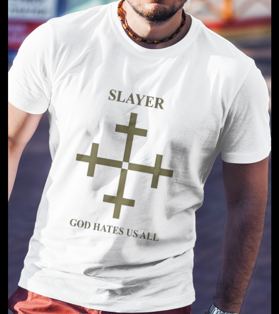 Slayer God Hates Us All Cross Symbol Thrash Metal T-Shirt