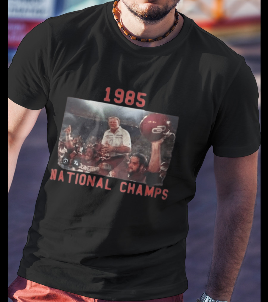 1985 National Champs Barry Switzer Tony Casillas Celebration T-Shirt