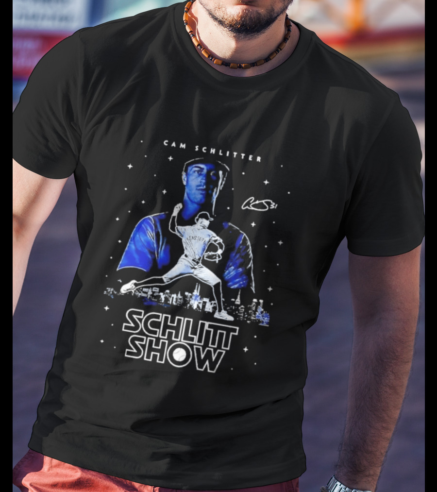 Cam Schlittler Schlitt Show Baseball Pitcher Starry Blue T-Shirt