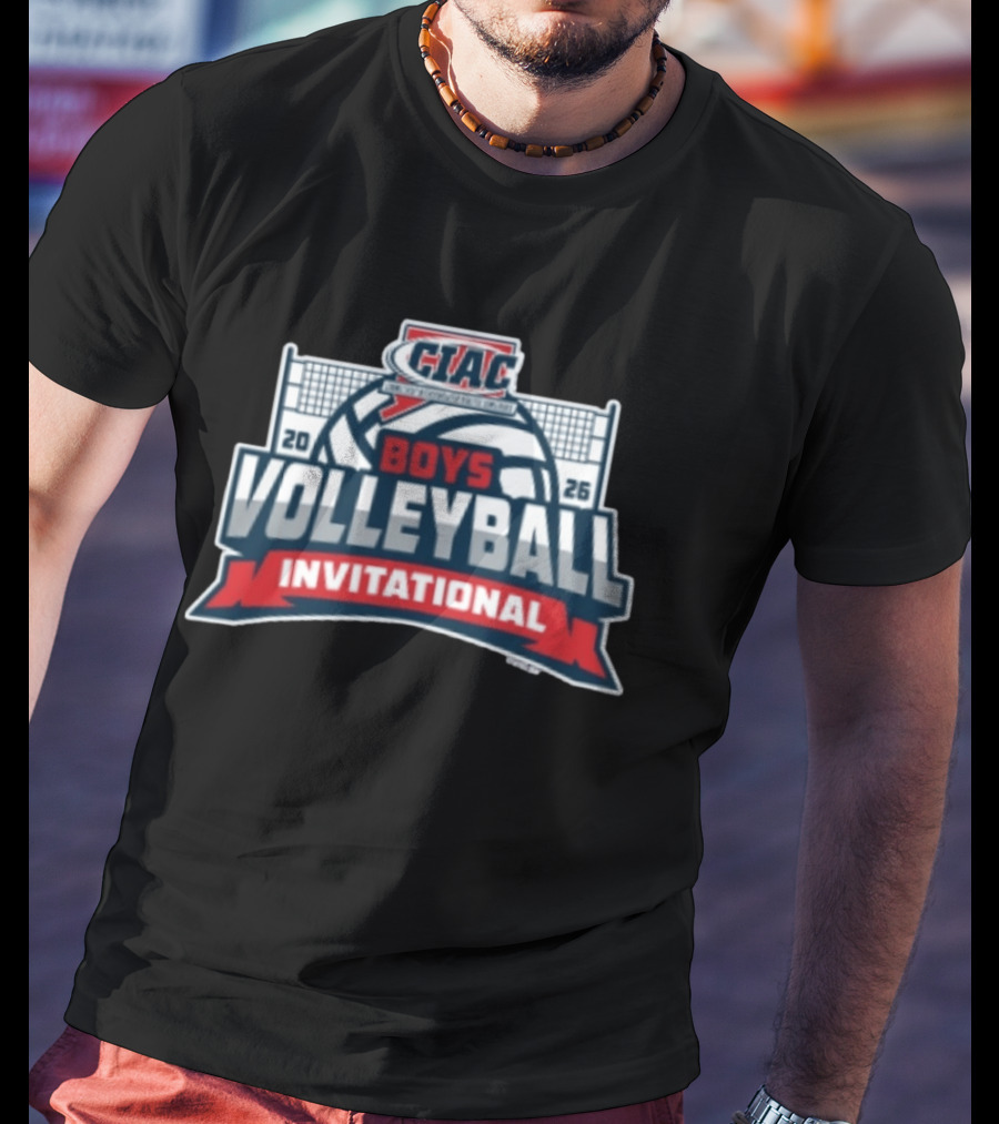 CIAC Boys Volleyball Invitational 2026 Event Logo With Net And Ball T-Shirt