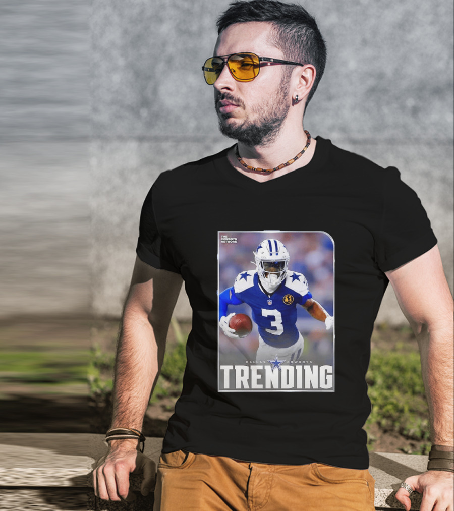Dallas Cowboys Network Trending Number 3 Player Football T-Shirt