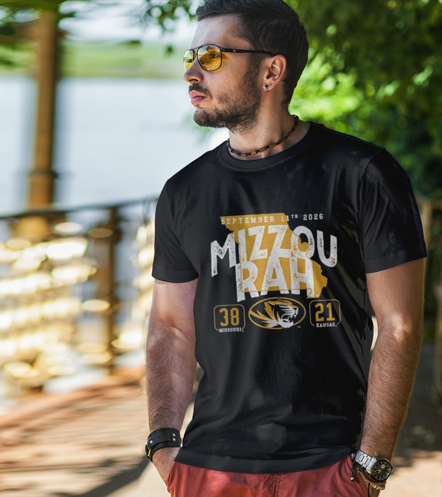 Missouri Tigers 38 Vs Kansas Jayhawks 21 Mizzou Rah September 11th 2026 T-Shirt