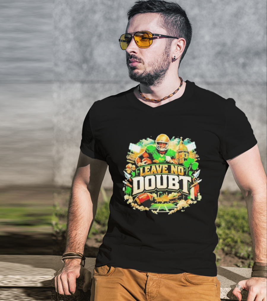 Notre Dame Fighting Irish Leave No Doubt 2026 Football Iconography T-Shirt