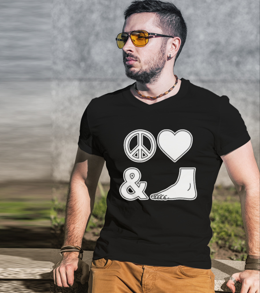 Peace Love & Feet Heart Foot T-Shirt