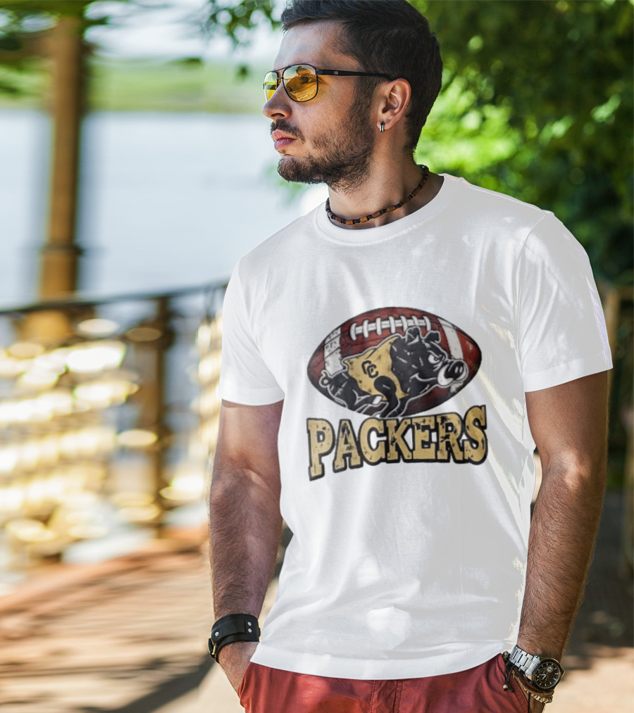 Colquitt County Packers Vintage Style Cartoon Boar Football T-Shirt