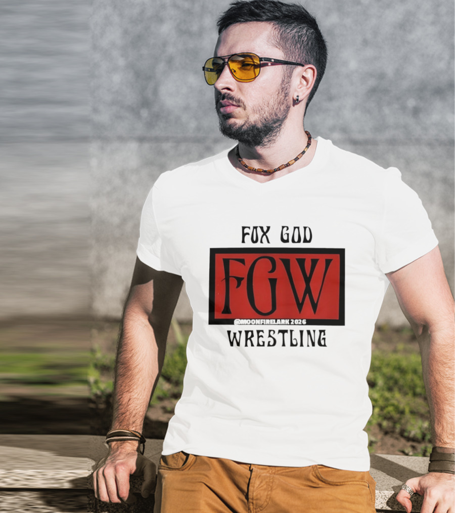 Fox God FGW Wrestling Moonfirelark 2025 Red T-Shirt