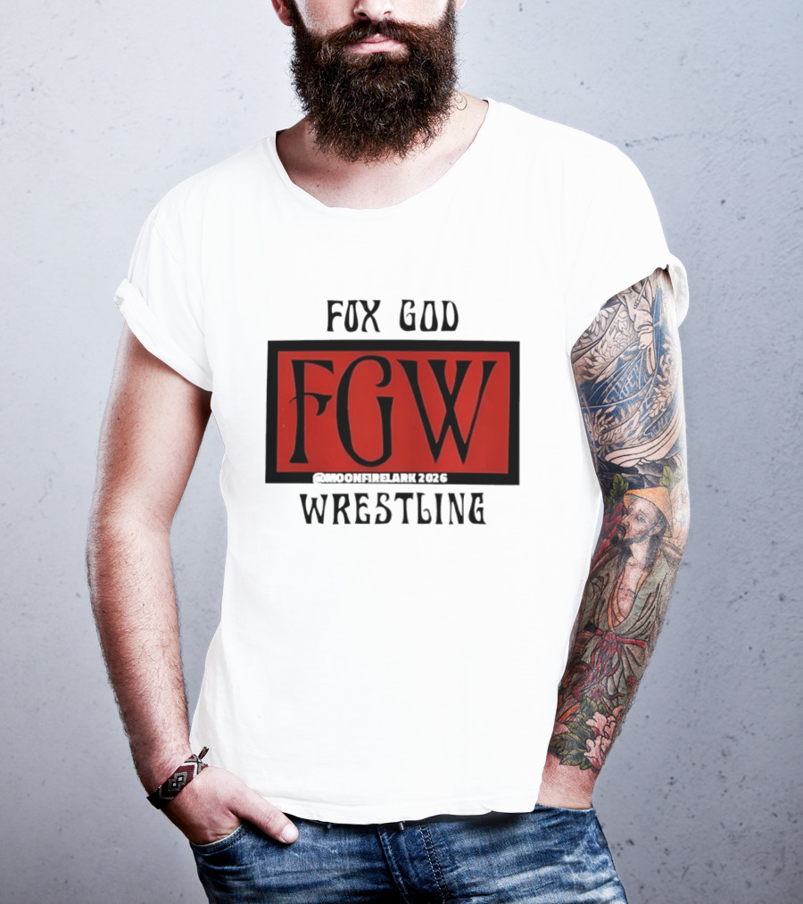 Fox God FGW Wrestling Moonfirelark 2025 Red T-Shirt