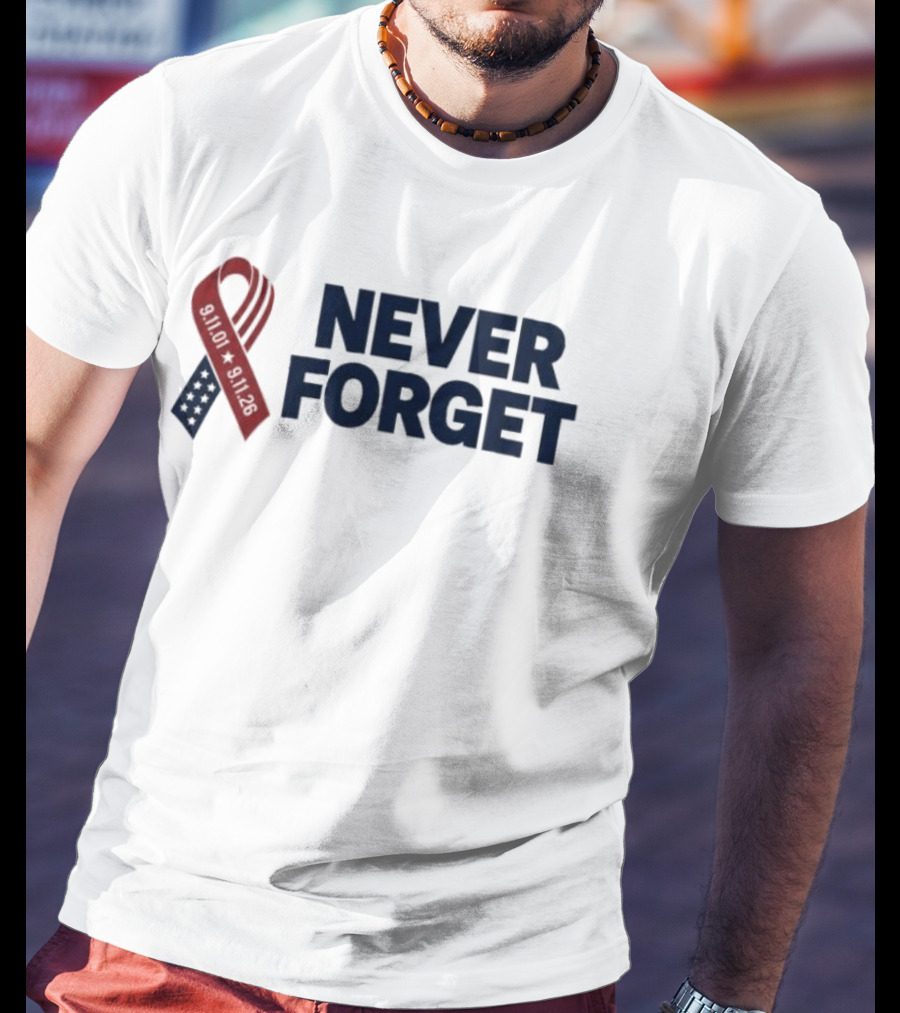 Jim Harbaugh Never Forget 911 Memorial Ribbon T-Shirt