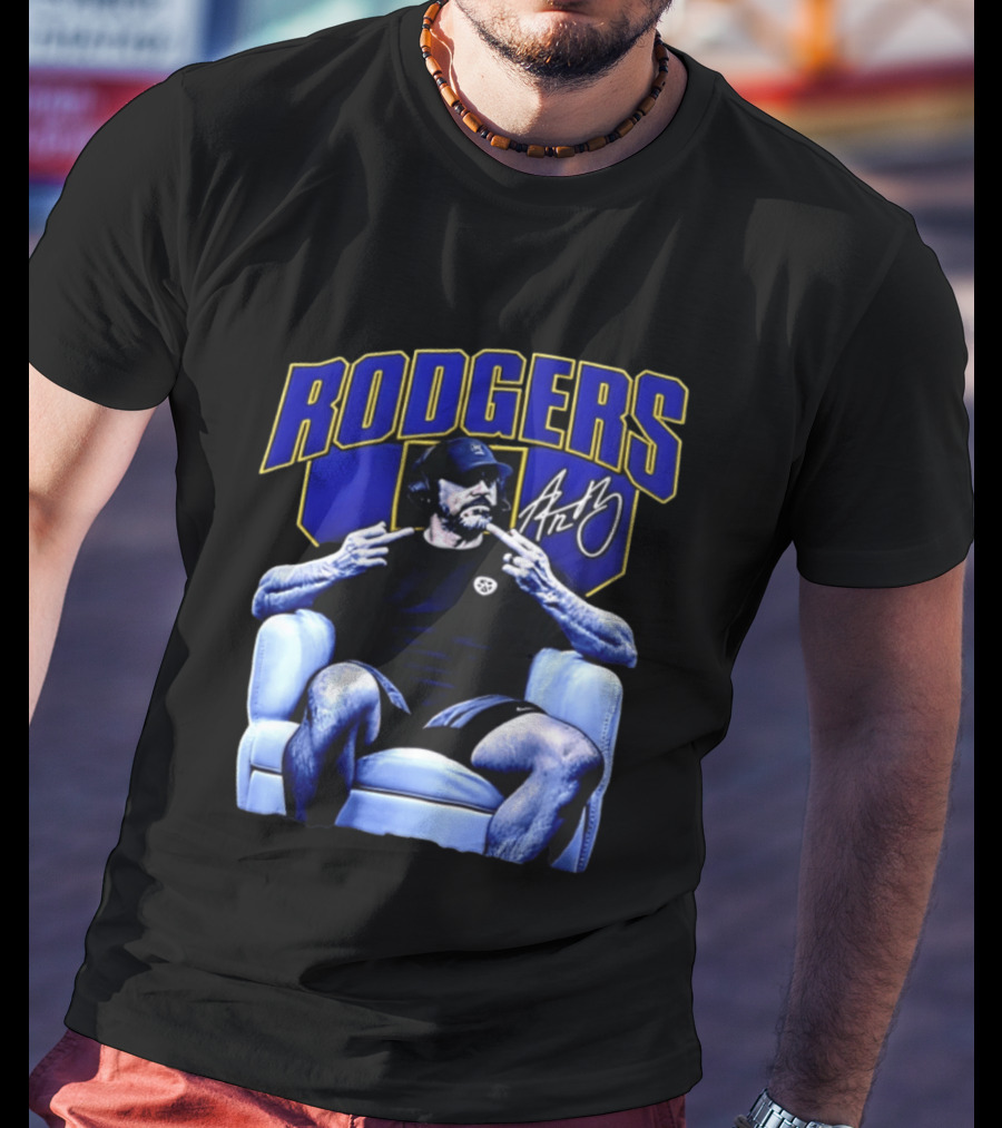 Rodgers Aaron Rodgers Signed Pittsburgh Steelers Quarterback Icon Armchair T-Shirt