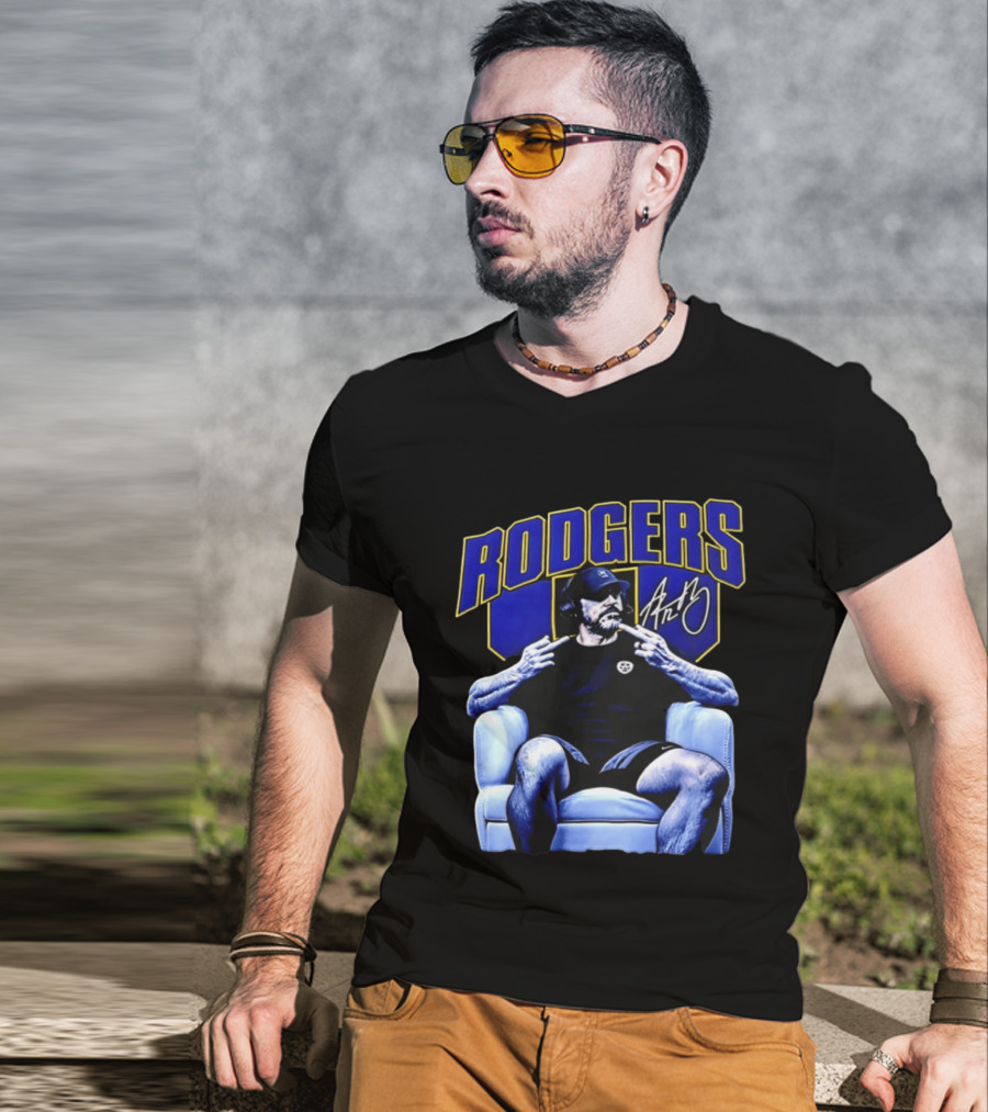 Rodgers Aaron Rodgers Signed Pittsburgh Steelers Quarterback Icon Armchair T-Shirt