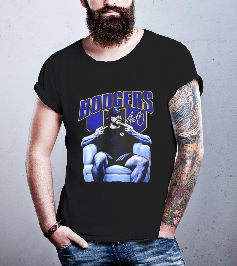 Rodgers Aaron Rodgers Signed Pittsburgh Steelers Quarterback Icon Armchair T-Shirt