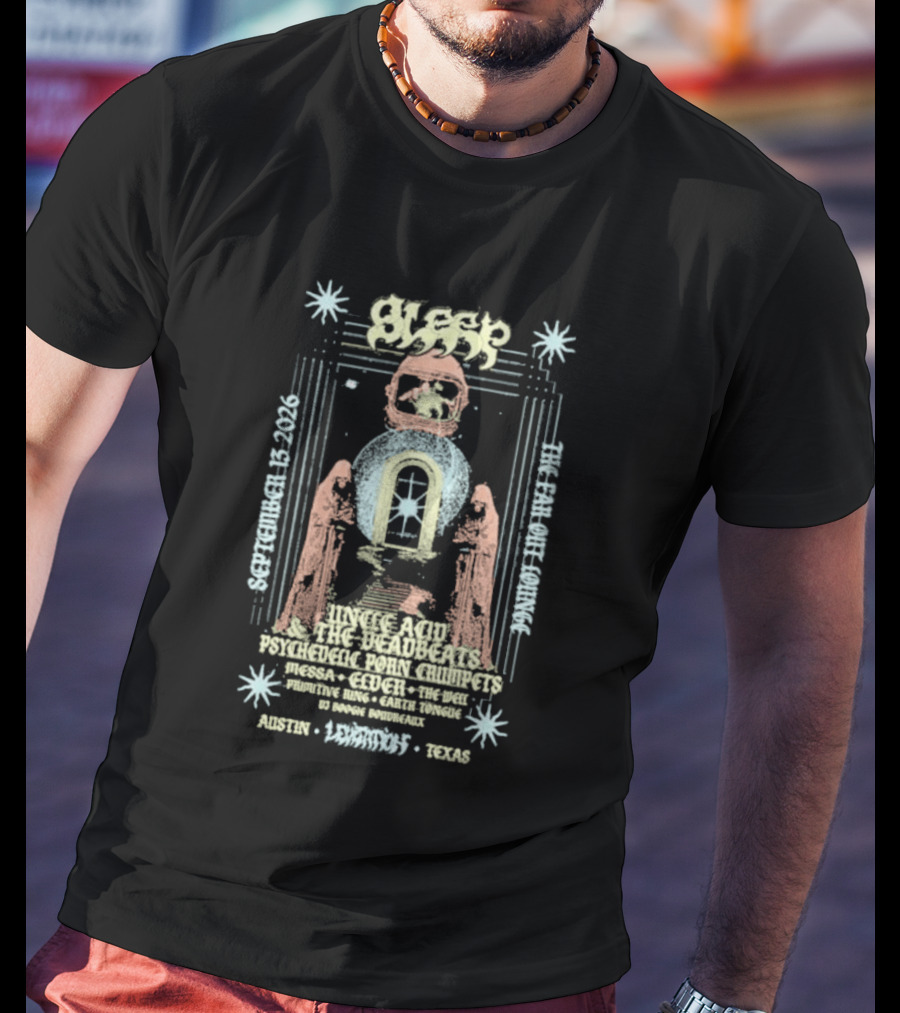 Sleep Levitation Festival 2026 Austin Texas September 13 Archway Skull T-Shirt