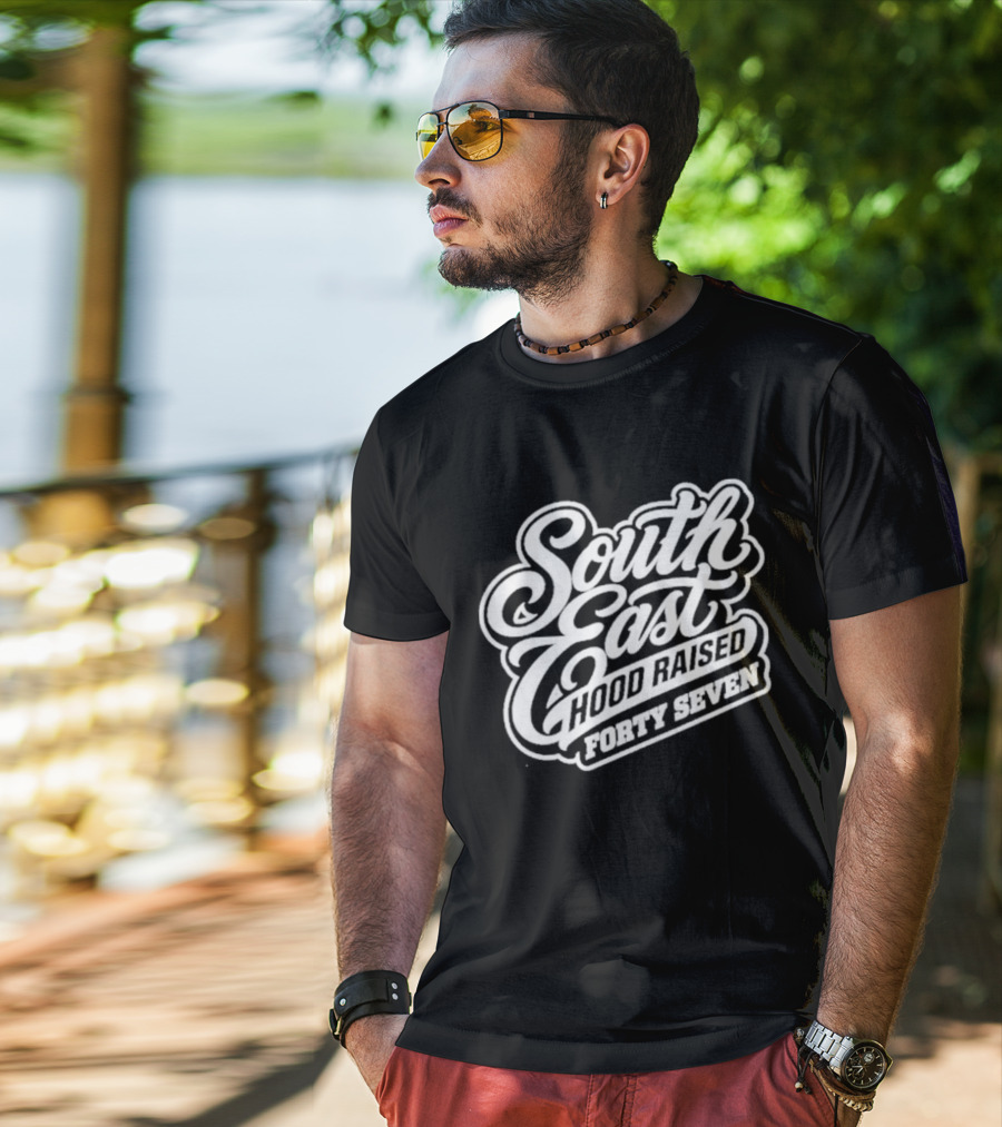 South East Hood Raised Forty Seven Streetwear Collection T-Shirt