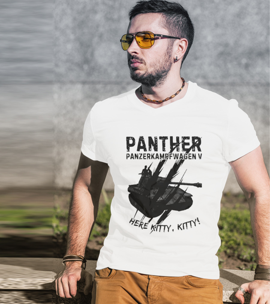 Panther Panzerkampfwagen V Here Kitty Kitty T-Shirt