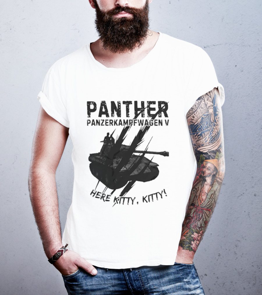 Panther Panzerkampfwagen V Here Kitty Kitty T-Shirt