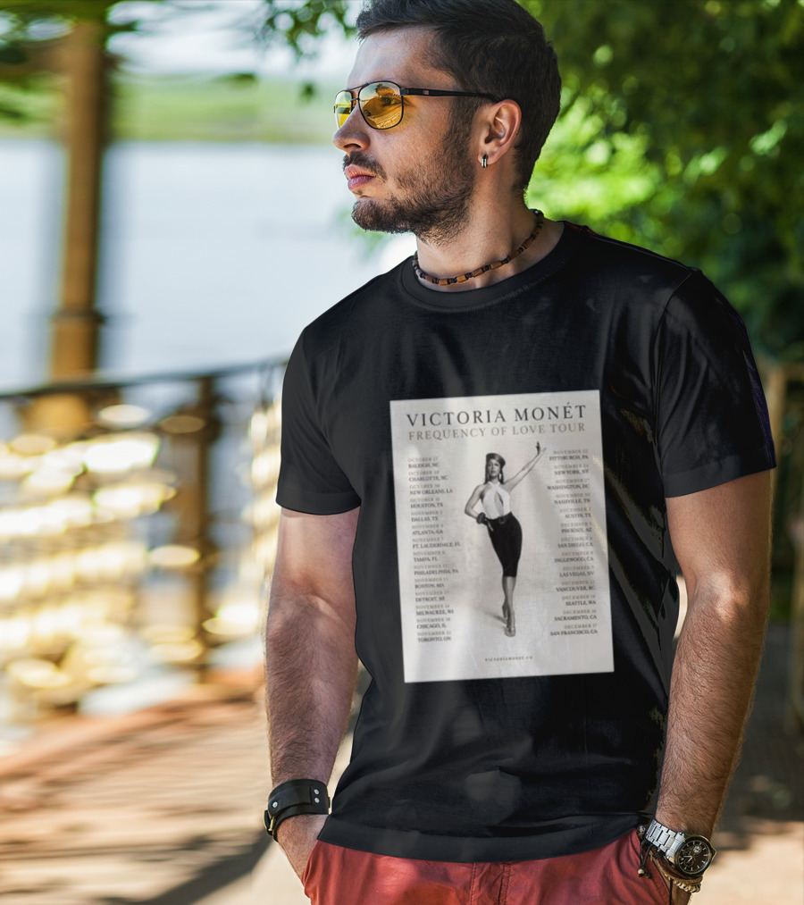 Victoria Monét Frequency Of Love Tour 2026 North America Dates Raleigh Charlotte New Orleans Houston Los Angeles Sacramento T-Shirt