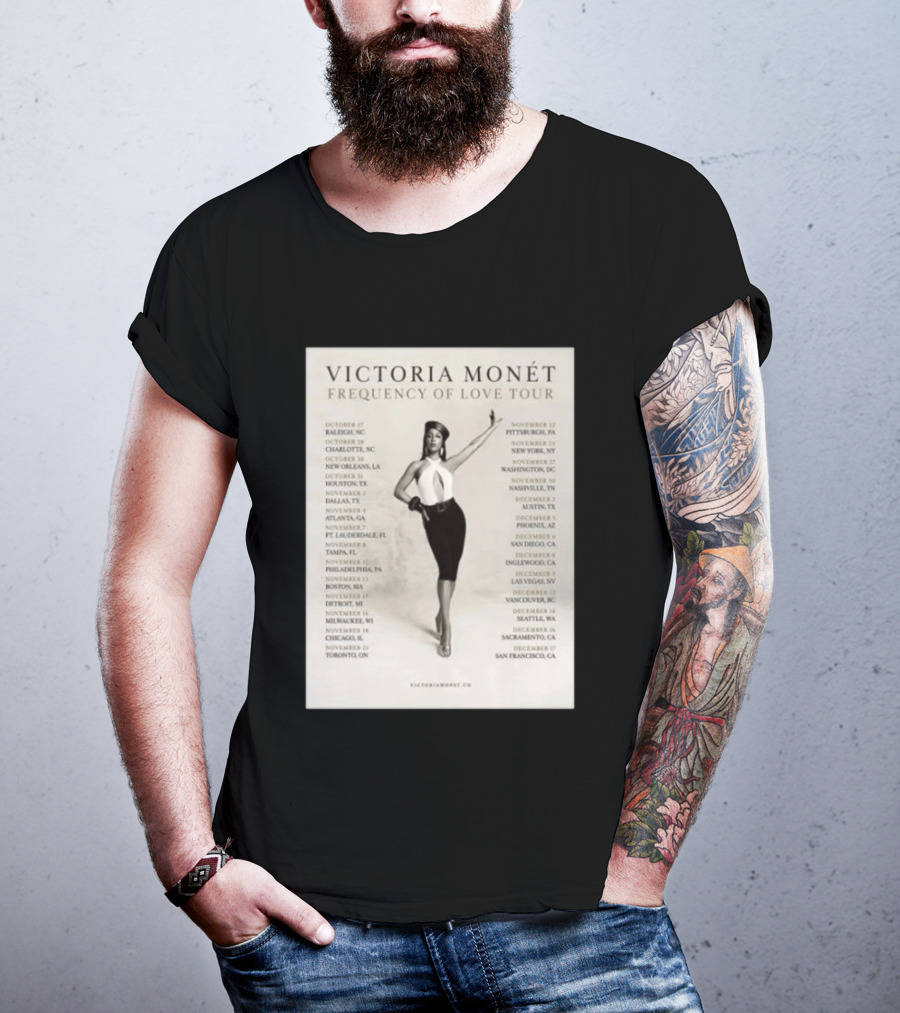 Victoria Monét Frequency Of Love Tour 2026 North America Dates Raleigh Charlotte New Orleans Houston Los Angeles Sacramento T-Shirt
