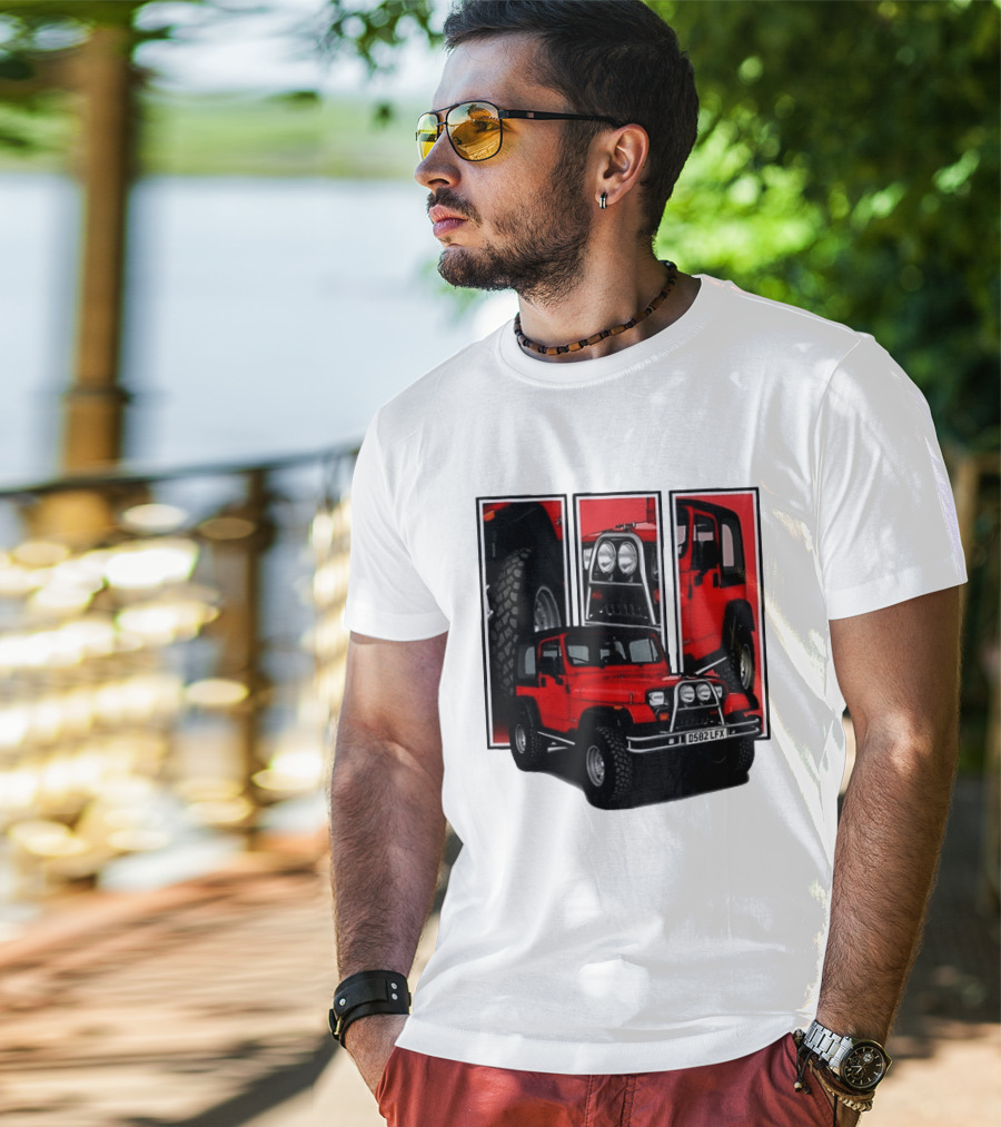 Red Jeep Wrangler 4x4 Off Road Adventure Vehicle Four Wheel Drive T-Shirt