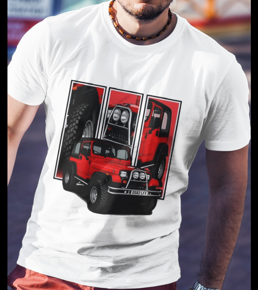 Red Jeep Wrangler 4x4 Off Road Adventure Vehicle Four Wheel Drive T-Shirt