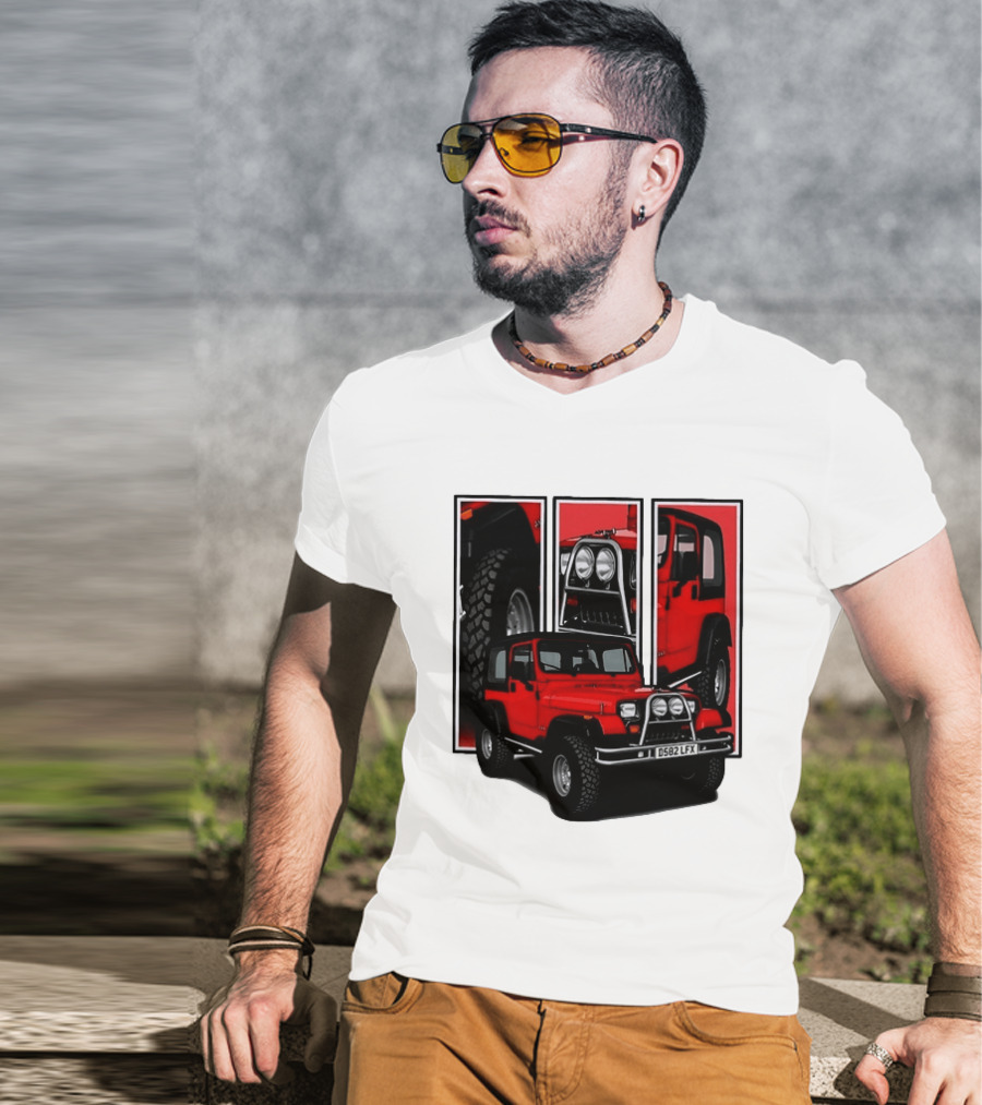 Red Jeep Wrangler 4x4 Off Road Adventure Vehicle Four Wheel Drive T-Shirt