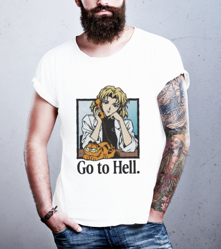 Ritsuko Evangelion Go To Hell Lasagna Cat Phone T-Shirt