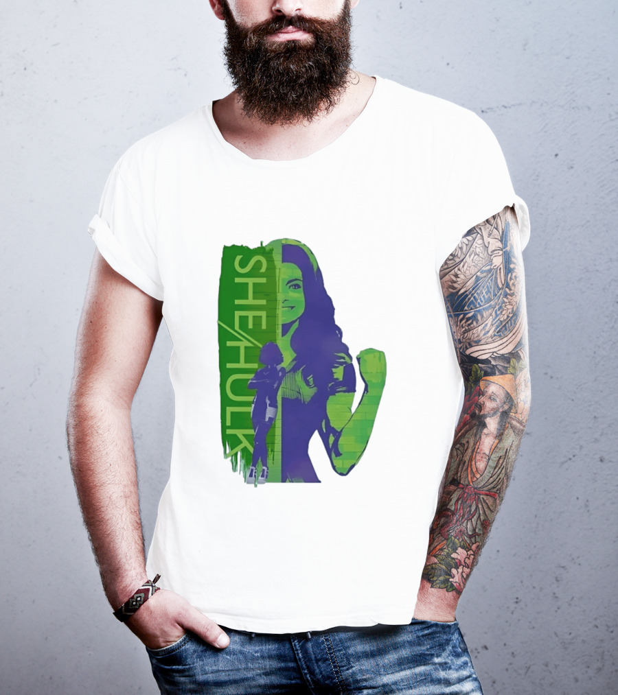 She Hulk Marvel Superhero Jennifer Walters Comic Style Heroic Pose T-Shirt