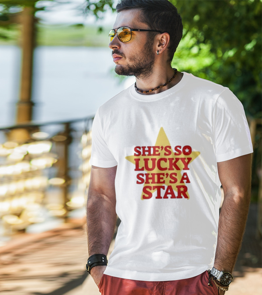 She's So Lucky She's A Star Yellow Star T-Shirt
