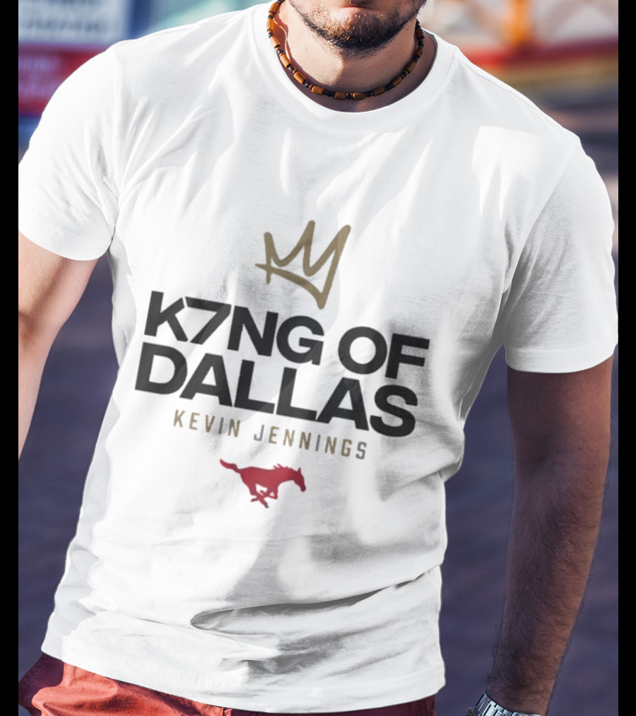 K7ng Of Dallas Kevin Jennings SMU Mustang Football T-Shirt