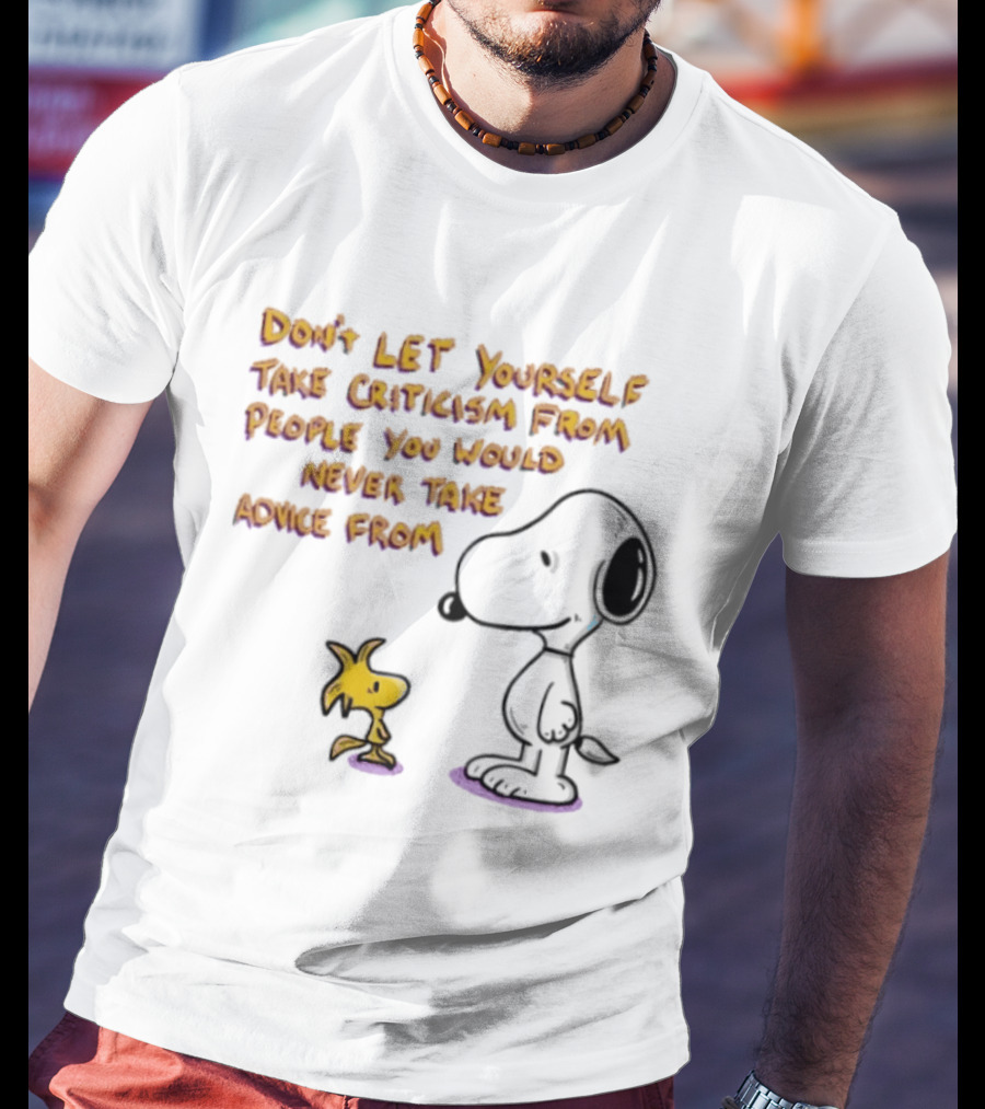 Snoopy Advice Criticism Peanuts Woodstock T-Shirt