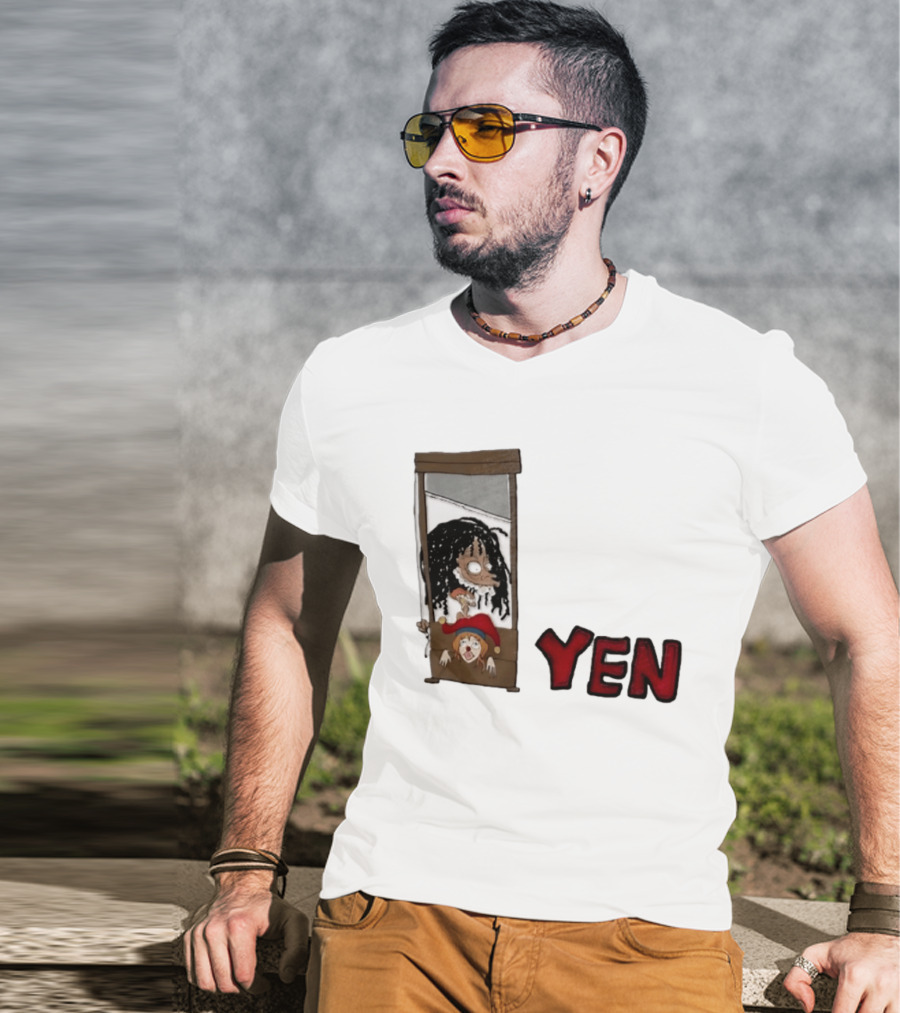 Yen Guillotine Clown Head Cartoon T-Shirt