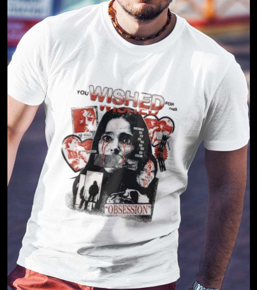 You Wished For This Obsession Nikki Halftone Gagged Woman Blood Tears Collage T-Shirt