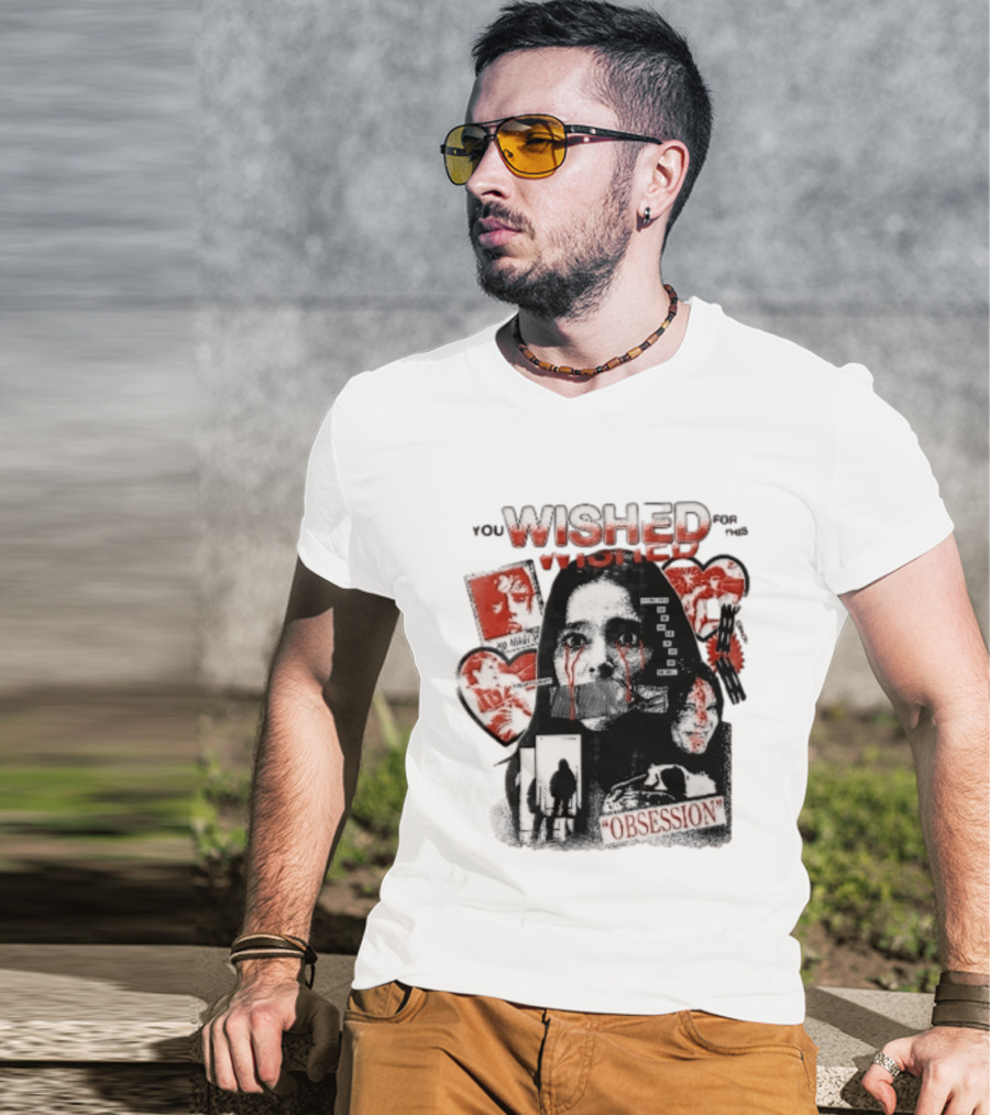 You Wished For This Obsession Nikki Halftone Gagged Woman Blood Tears Collage T-Shirt
