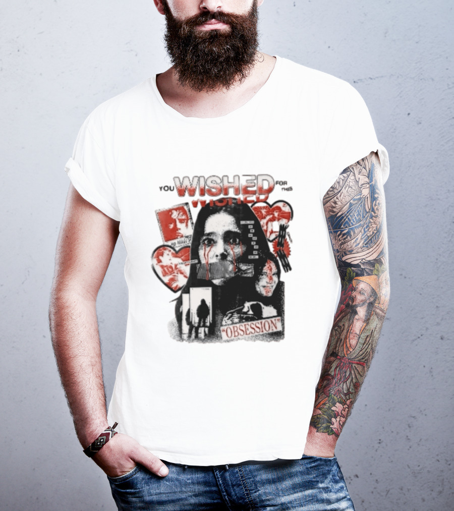 You Wished For This Obsession Nikki Halftone Gagged Woman Blood Tears Collage T-Shirt