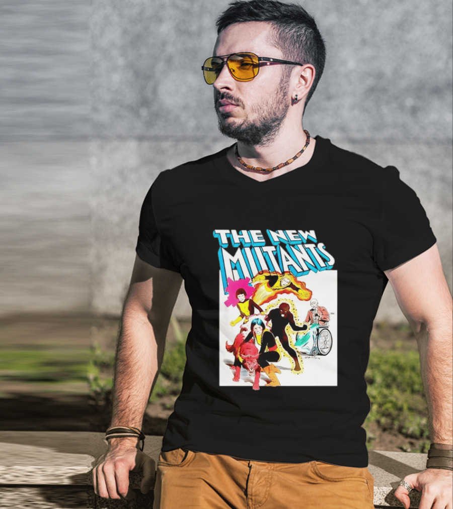 The New Mutants Marvel Comic Book Cover Featuring Iconic Characters T-Shirt