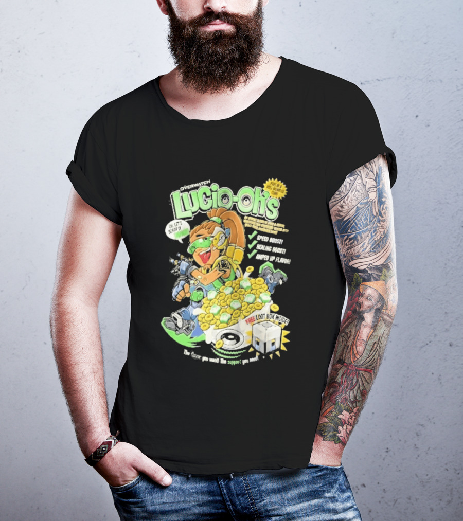 Lucio Oh's Cereal Sound Boost Sonic Waves Packed With Flavor T-Shirt